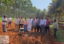 ಬೇವಿನ ಎಣ್ಣೆಯನ್ನು ಡ್ರೋಣ್ ಮೂಲಕ ಸಿಂಪಡಣೆ